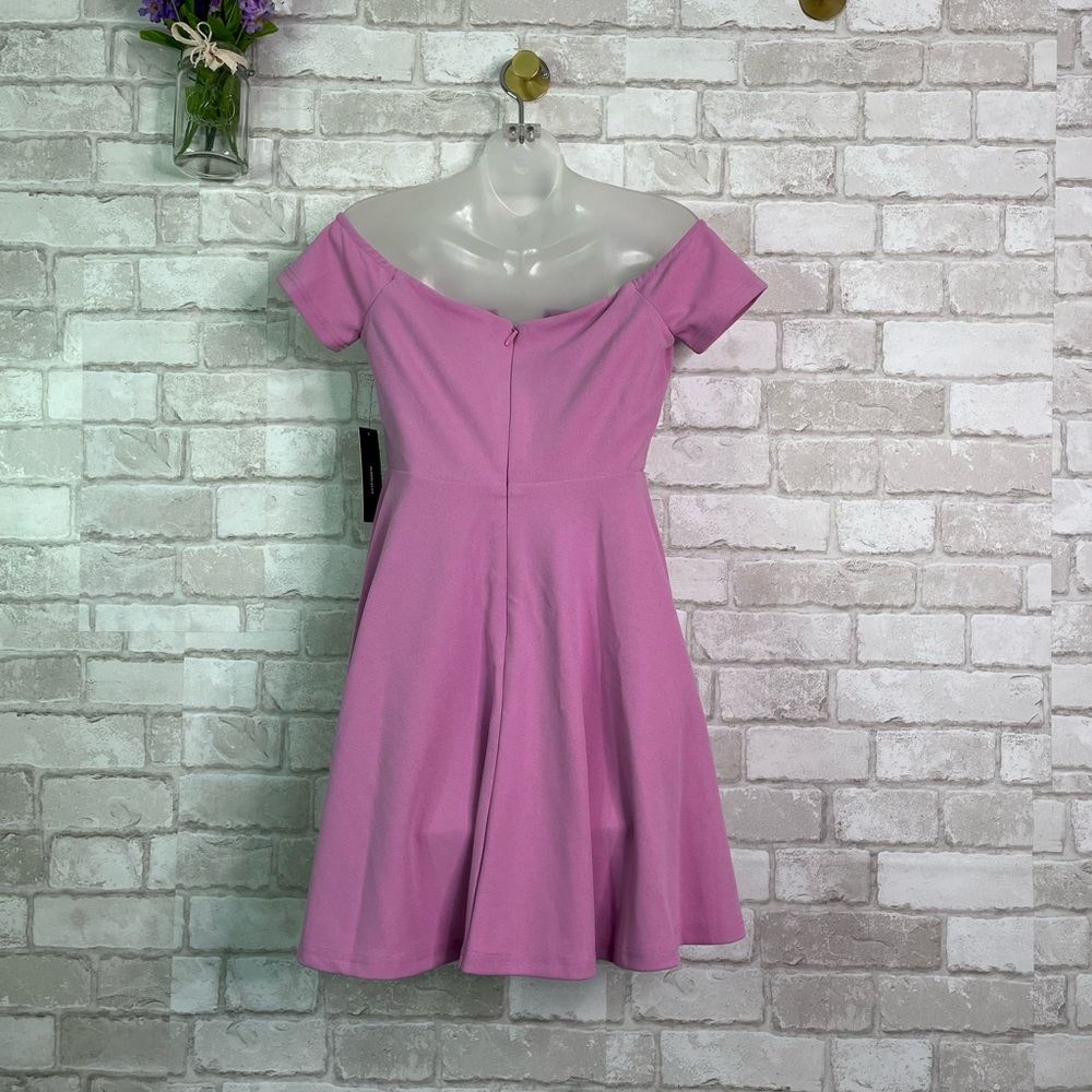 NWOT Lulu’s Lavender Purple Off-The-Shoulder Mini Dress - Picture 8 of 11